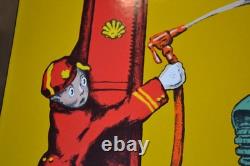 Plaque émaillée SHELL benzin auto oil essence et huile emailschilder