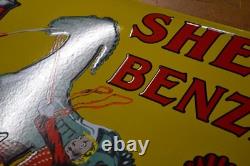 Plaque émaillée SHELL benzin auto oil essence et huile emailschilder