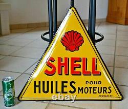 Plaque émaillée SHELL huile automobile ++ 5750 cm ++ garage enamel sign