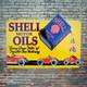 Plaque &eacute;maill&eacute;e SHELL motor oil huile automobile enamel sign emailschild