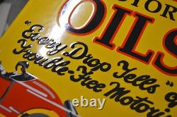 Plaque émaillée SHELL motor oil huile automobile enamel sign emailschild