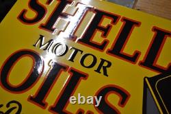 Plaque émaillée SHELL motor oil huile automobile enamel sign emailschild