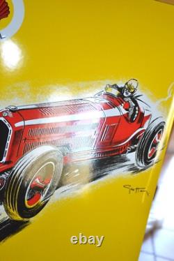Plaque émaillée SHELL service voiture de course ancienne enamel sign emailschild
