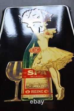 Plaque émaillée SPA monopole source reine boisson thermomètre 75 cm enamel sign