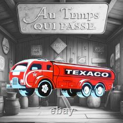 Plaque émaillée TEXACO camion citerne station essence - 4215 cm - emailschild