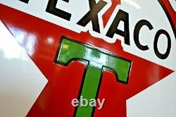 Plaque émaillée TEXACO huile automobile garage deco enamel sign emailschild