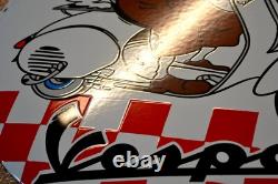 Plaque émaillée TINTIN VESPA PIAGGIO ronde enamel sign emailschild