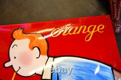 Plaque émaillée TINTIN orange - 6040 cm- enamel sign emailschild