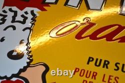 Plaque émaillée TINTIN orange boisson 6040 cm- enamel sign emailschild
