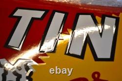 Plaque émaillée TINTIN orange boisson 6040 cm- enamel sign emailschild