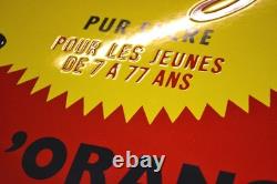 Plaque émaillée TINTIN orange boisson 6040 cm- enamel sign emailschild