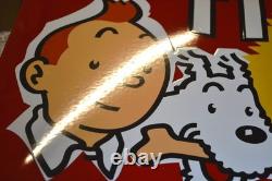 Plaque émaillée TINTIN orange boisson 6040 cm- enamel sign emailschild