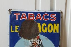 Plaque émaillée Tabacs Le Dragon émaillerie de koekelberg 1933. Deco, loft, etc