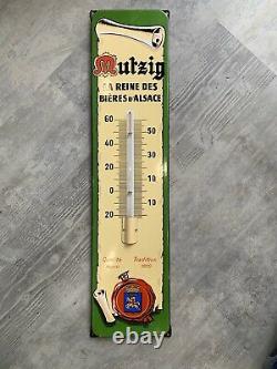 Plaque emaillee Thermomètre Bière Mutzig Alsace Reine Des Bières