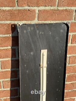 Plaque émaillée Thermomètre Huiles Labo vintage 32 x 99 cm