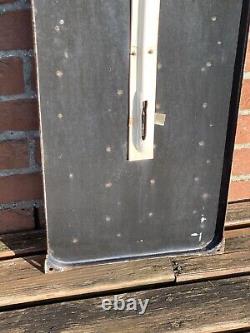 Plaque émaillée Thermomètre Huiles Labo vintage 32 x 99 cm