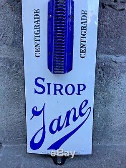 Plaque émaillée Thermomètre Sirop Jane 1m65 Pharmacie