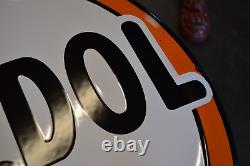 Plaque émaillée VEEDOL huile automobile logo ancien enamel sign email