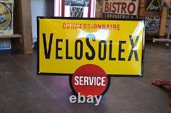 Plaque émaillée VéloSolex service concessionnaire ++ 6047 cm ++ enamel sign