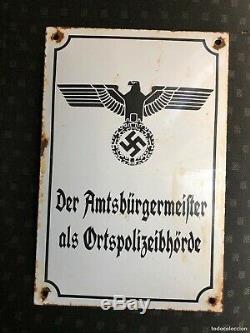Plaque émaillée allemande ww2 parti nazi ancienne d origine militaria seconde
