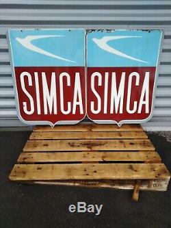 Plaque emaillee ancienne 1950 Simca