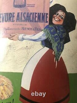 Plaque émaillée ancienne Alsa levure ALSACIENNE 1920 bombée