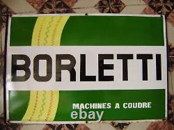 Plaque émaillée ancienne BORLETTI machine à coudre