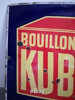 Plaque émaillée ancienne Bouillon KUB, 100 x 100 cm, ALS Strasbourg