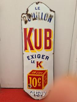 Plaque emaillée ancienne Bouillon Kub, 1 Metre