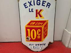 Plaque emaillée ancienne Bouillon Kub, 1 Metre