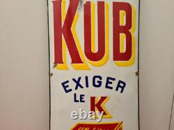 Plaque emaillée ancienne Bouillon Kub, 1 Metre