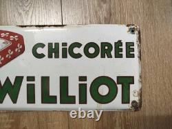 Plaque émaillée ancienne CHICORÉE EXTRA WILLIOT publicitaire vintage