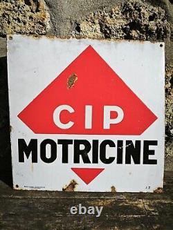 Plaque émaillée ancienne CIP Motricine Enamel Plate no Mobil Shell Bp Fina Antar