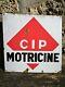 Plaque émaillée ancienne CIP Motricine Enamel Plate no Mobil Shell Bp Fina Antar
