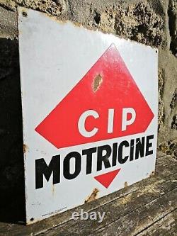 Plaque émaillée ancienne CIP Motricine Enamel Plate no Mobil Shell Bp Fina Antar
