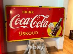 Plaque émaillée ancienne COCA-COLA 1957