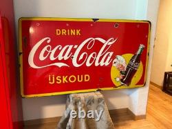 Plaque émaillée ancienne COCA-COLA 1957