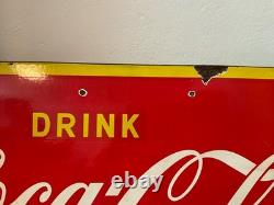 Plaque émaillée ancienne COCA-COLA 1957