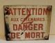 Plaque émaillée ancienne Danger SNCF train