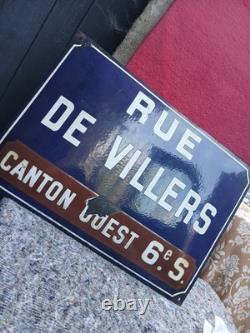 Plaque émaillée ancienne De Rue Nancy Bombée