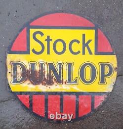 Plaque émaillée ancienne Dunlop stock 50 cm garage