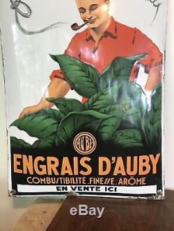 Plaque emaillee ancienne Engrais Dauby Tabac
