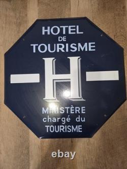 Plaque émaillée ancienne Hôtel de Tourisme Ministère chargé du Tourisme