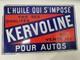 Plaque &eacute;maill&eacute;e ancienne KERVOLINE Double face 60&times;39 cm Originale
