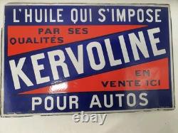 Plaque émaillée ancienne KERVOLINE Double face 60×39 cm Originale