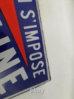 Plaque émaillée ancienne KERVOLINE Double face 60×39 cm Originale