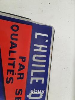 Plaque émaillée ancienne KERVOLINE Double face 60×39 cm Originale