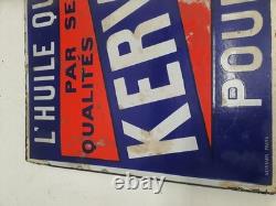 Plaque émaillée ancienne KERVOLINE Double face 60×39 cm Originale