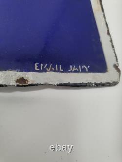 Plaque émaillée ancienne KERVOLINE Double face 60×39 cm Originale