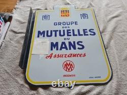 Plaque émaillée ancienne MUTUELLES DU MANS Assurances 43x60 cm